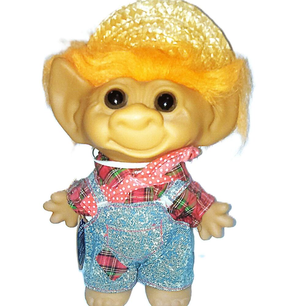 Vintage Good Luck Farmer Wishnik Troll Doll